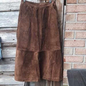 Brown Suede Maxi Skirt